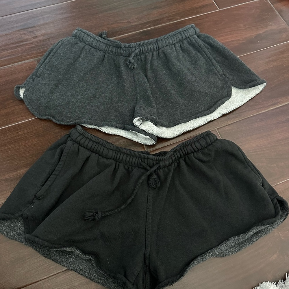 Women's Black and Gray Casual Shorts